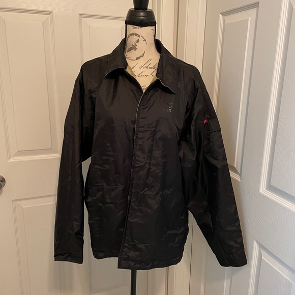 Mens reversible wind breaker jacket black and tan Medium - Picture 5 of 6